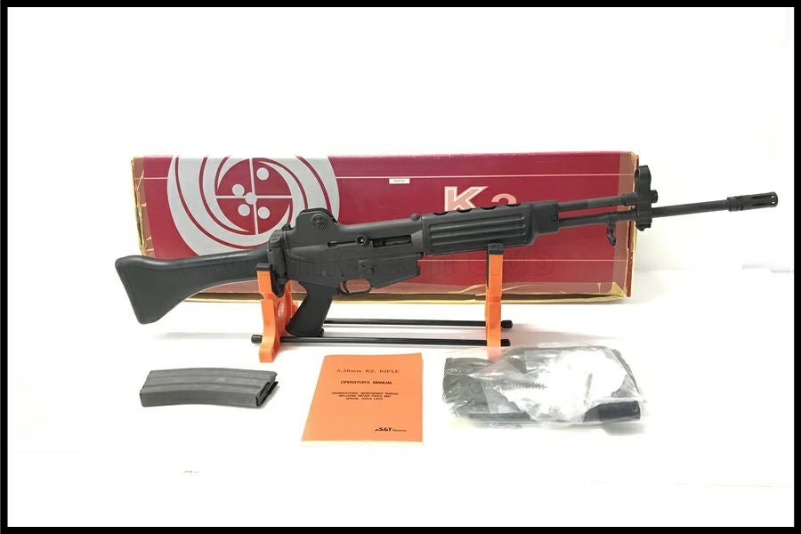 JAC K2ライフル ミニ　モデルガン 東京)無可動銃 韓国軍K2自動小銃 新加工 手入れキット 教本付き