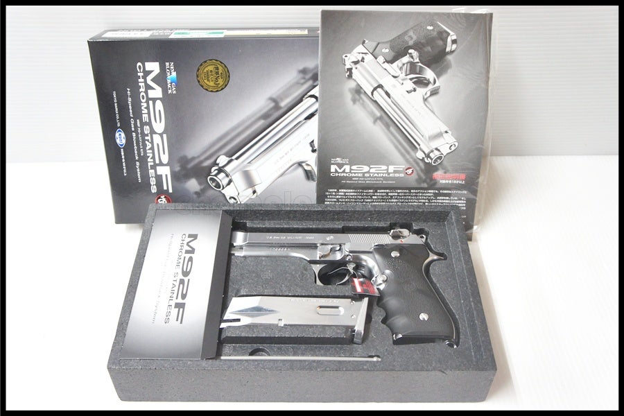 福岡)美品 東京マルイ M92F クロームステンレスモデル ガスブローバック