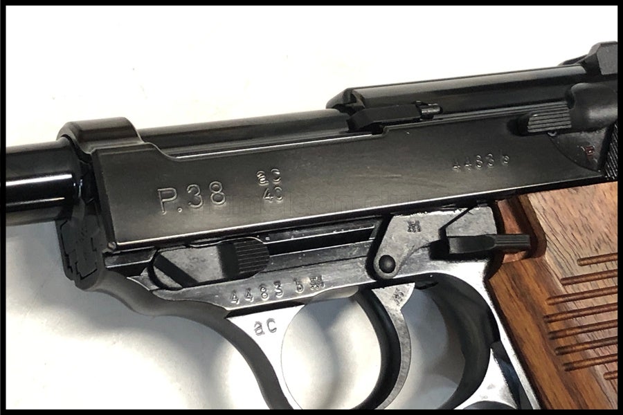 東京)マルゼン ワルサーP38 ブラックメタル ガスブローバック 木製グリップ