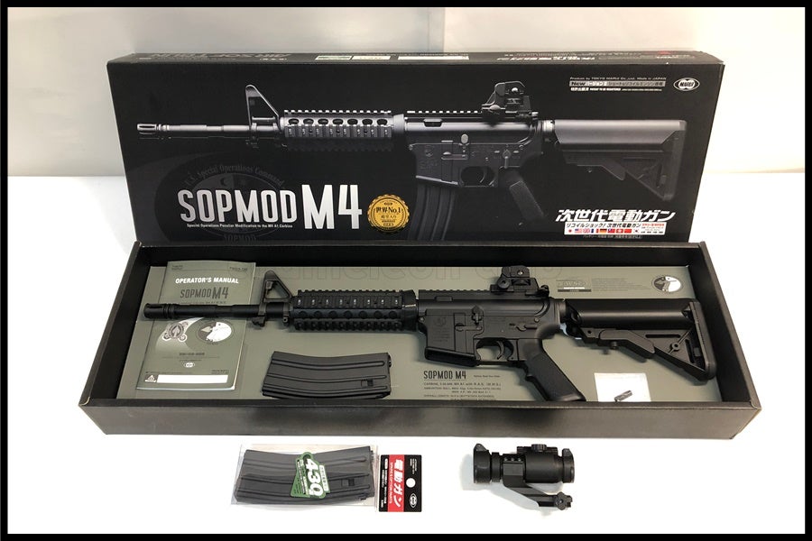 y*o様 バッテリー付き　東京マルイ SOPMOD M4 次世代電動ガン　マガジ 東京)東京マルイ SOPMOD M4 次世代電動ガン 予備マガジン/ドットサイト付