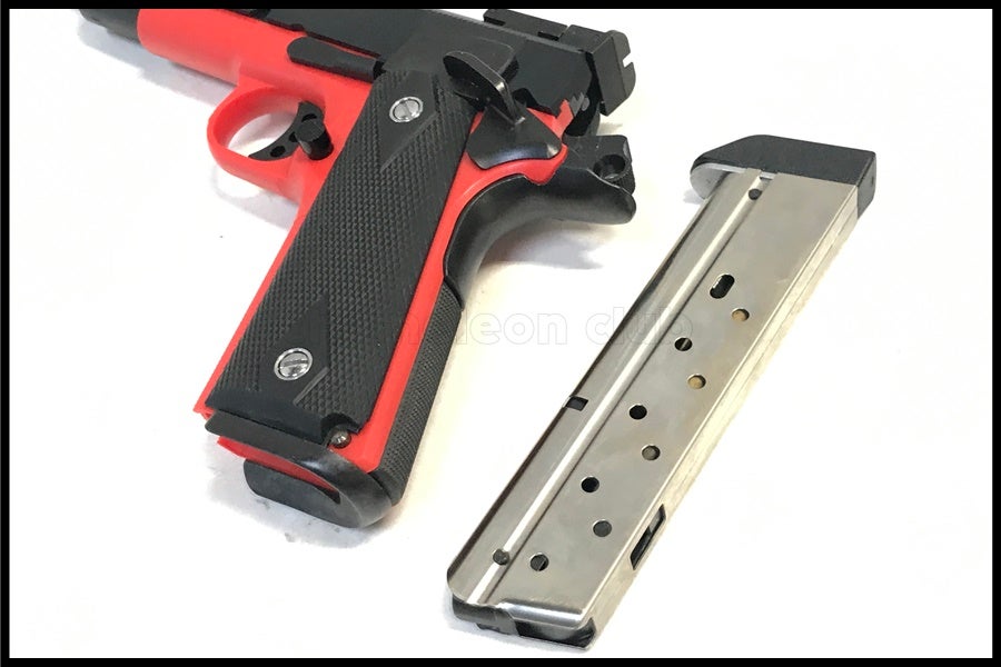 東京)MGC SF M1911A1 センチメーター 固定スライドガスガン レッド