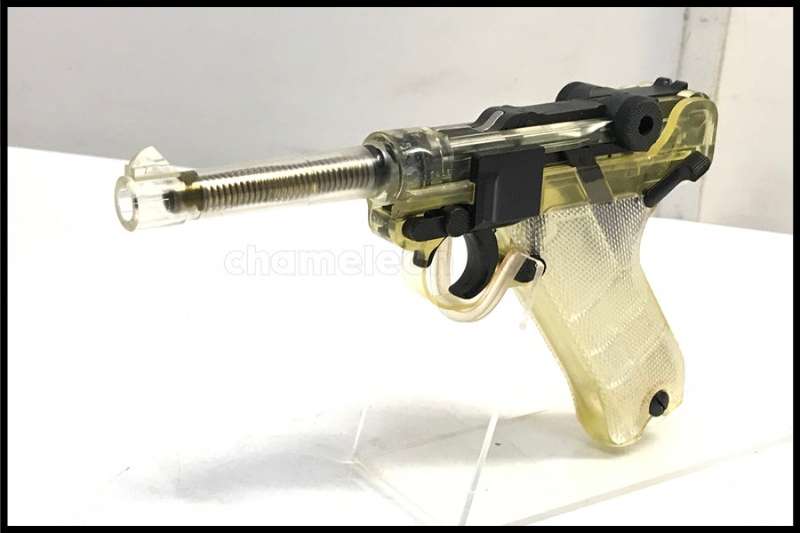 タナカ P08 スケルトン マガジン2個＋ブラックグリップ＋ハードケース付 東京)タナカ ルガー P08 スケルトン ガスブローバック 現状品