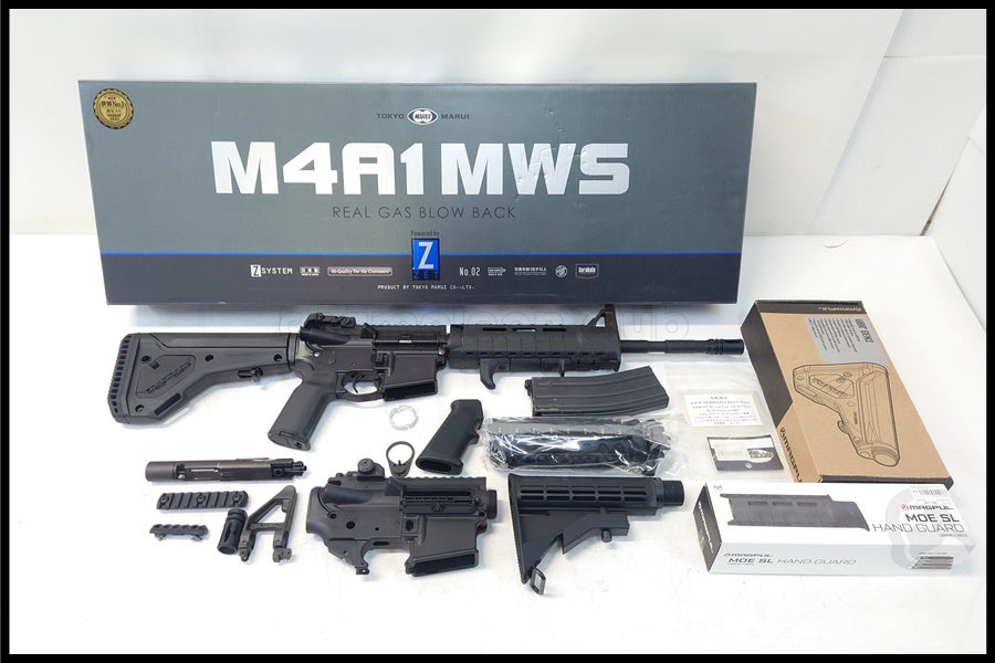 東京マルイ　MWS ガスガン　ガスブローバック　m4a1 カスタム　実物パーツ 東京)東京マルイ M4A1 MWS ガスブローバック 実物カスタム品