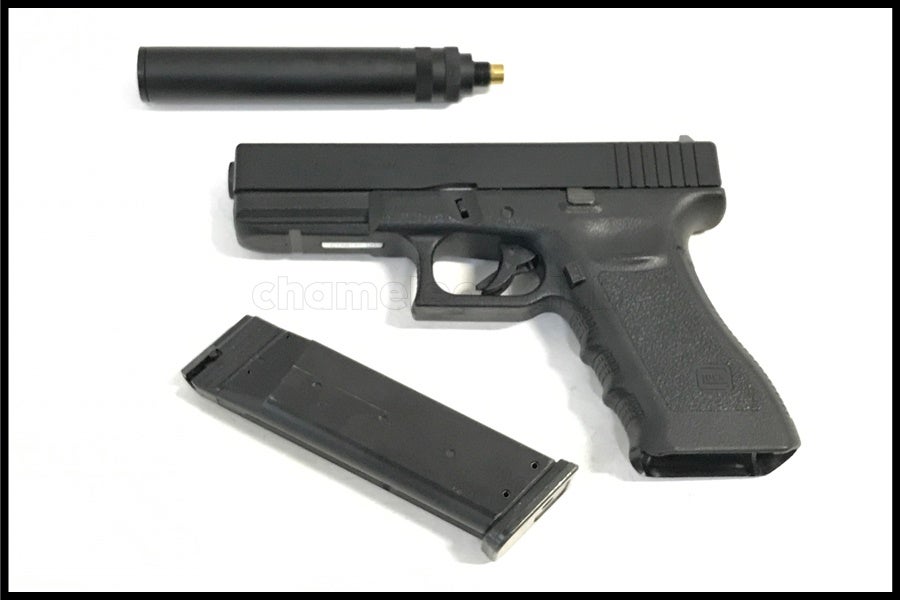 ・タナカ　グロック17 サイレンサー(ロッケン製)付き　ガスガン 東京)タナカ G17 グロック17 固定スライドガスガン サイレンサー付き