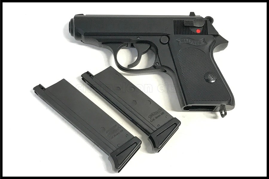 マルゼン ワルサー PPK ガスブロ ブラックモデル & 予備マガジン1本付き 東京)マルゼン ワルサーPPKブラックモデル ガスブローバック 予備マグ付